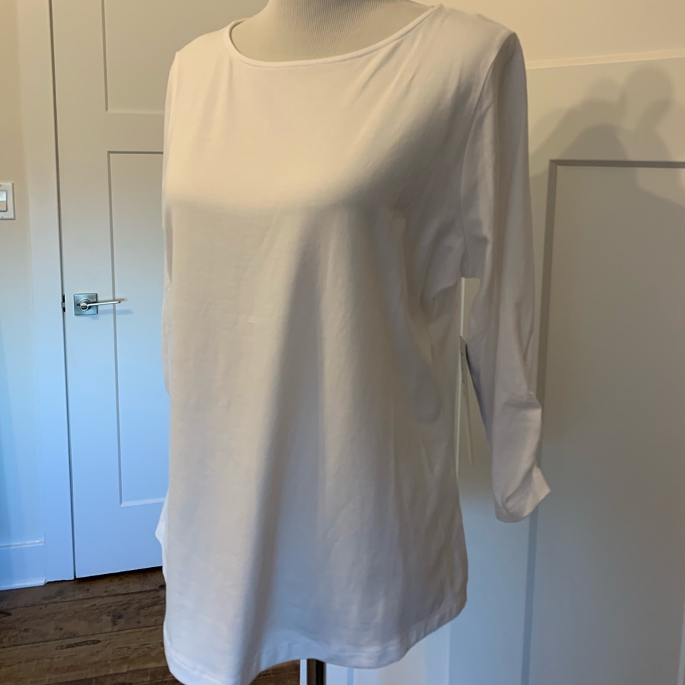 White 3/4 sleeve blouse/top